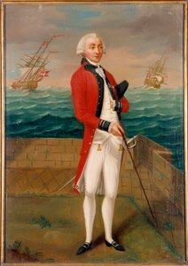Portræt af ridderen af Favray (1706-1791) officer af galeres Malta maleri af den franske skole. Paris fra det 18. århundrede, museum for Legion d