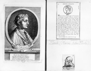 Portrætter af Horace (65-8 f.Kr.) Scipio Aemilianus (Africanus Minor) (185-129 f.Kr.) og Plautus (ca. 254-184 f.Kr.) af French School