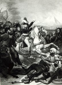 Fremstilling af Napoleon som den erobrende helt i Egypten af French School