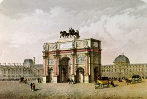 Postkort af Triumfbuen du Carrousel, Paris af French School