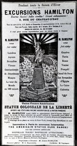Plakat reklame udflugter Hamilton, ca. 1890 af French School