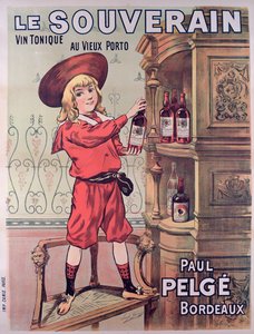 Plakat reklame Le Souverain, fransk tonic vin lavet af Paul Pelge
