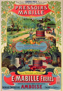 Plakat reklame Pressoirs Mabille, på Exposition Universelle, Paris, 1900 af French School