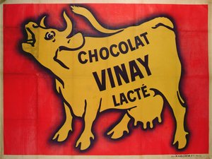 Plakat, der reklamerer for Vinay-chokolade