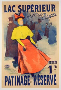 Plakat, der reklamerer for en skøjtebane på Lac superieur i Bois de Boulogne
