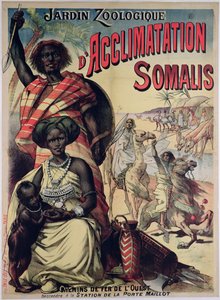 Plakat, der reklamerer for den somaliske park ved Jardin Zoologique, Paris