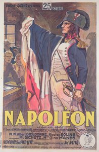 Plakat, der reklamerer for filmen, Napoleon, skrevet af Abel Gance