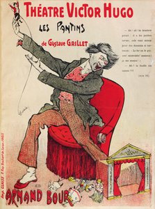 Plakat for Les Pantins af Gustave Grillet på Theatre Victor Hugo, slutningen af det 19. århundrede