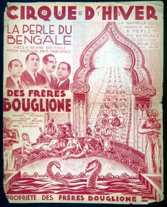 Plakat til showet af brødrene Bouglione "The Pearl of Bengal"" på Cirque d