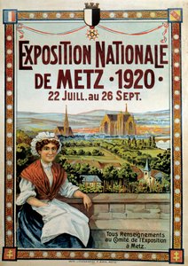 Plakat for den nationale udstilling i Metz fra 22. juli til 26. september, Frankrig af French School