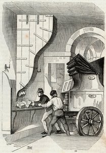Indlæg: indlæsning af bagagerumsstolpen - Indgravering i "Tableau-de-Paris" af Edmond Texier 1852 af French School