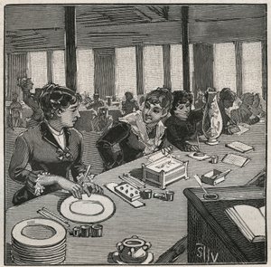 Keramik: malerværksted på porcelæn i det 19. århundrede i Frankrig. Indgravering fra 1880 i "" Les arts et metiers illustres"" af Adolphe BITARD. af French School