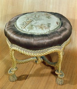 Puf, Second Empire Style (træ og silke)