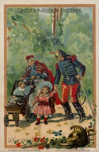 Barnevogn (chromolitho) af French School