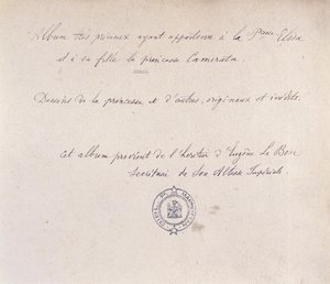 Kostbart album, som tilhørte prinsesse Elisa og hendes datter Camerata (blæk på papir) af French School