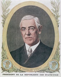 Præsident Woodrow Wilson (1856-1924), illustration fra Le Petit Journal 1917