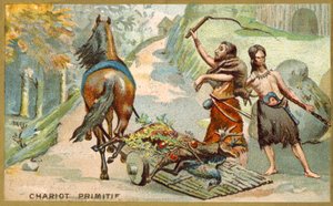 Primitiv vogn (chromolitho) af French School