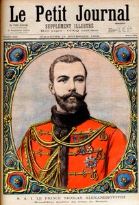 Prins Nicholas Alexandrovich, arving til den russiske trone (fremtidige kejser og zar Nicholas II) Prins Nicholas Alexandrovich, storhertug af tronen i Rusland. Illustration til Le Petit Journal af French School