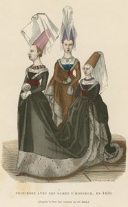 Princess with her ladies of honour, 1470  af French School