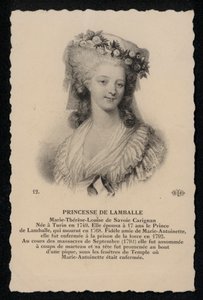 Prinsesse De Lamballe (litho) af French School