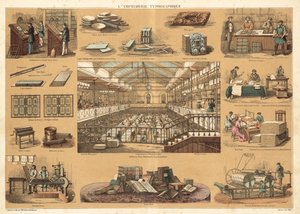 Tryk (farve litho) af French School