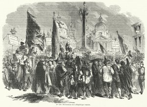 Proklamation af den romerske republik, Italien, 9. februar 1849 af French School