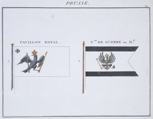 Preussiske flag, fra en fransk bog med flag, ca. 1819 af French School