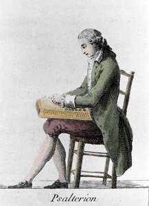 Psalterion spiller. Stik fra slutningen af 1700-tallet. af French School