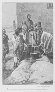Offentlig springvand i Senegal, illustration fra "Le Senegal..." af Louis Leon Faidherbe, 1889 af French School