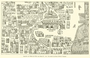 District of Hôtel de Ville under Henri II, 1550, Faksimile af Planen af ​​Olivier Truchet af French School