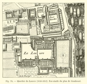 Louvre-distriktet, 1648-1652, Faksimile af kortet over Gomboust af French School