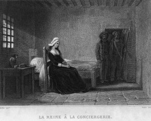 Dronning Marie Antoinette (Marie Antoinette) i Concierge-fængslet - i "French Revolution"" af Thiers. 19. århundrede af French School