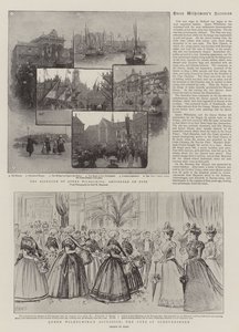 Dronning Wilhelminas tiltrædelse, festen i Scheveningen (gravering) af French School
