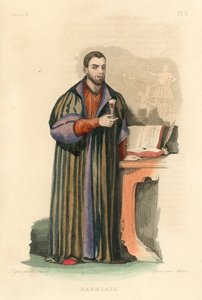 Rabelais (farvet gravering) af French School