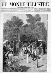 Race for Racing Club ved Bois de Boulogne i 1887. af French School