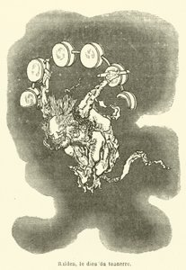 Raiden, tordenguden (gravering) af French School