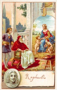 Raphael og pave Julius II (chromolitho) af French School