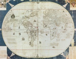 Rc C 2487 Verdenskort, designet af Sebastien Cabot (c.1476-1557), 1544