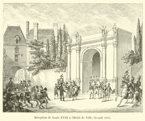 Modtagelse af Louis XVIII på Hotel de Ville, 29. august 1814 af French School