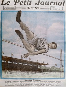 Rekordhøjdespring ved de 8. Olympiske Lege, Paris, 1924, forsideillustration fra Le Petit Journal 20. juli 1924