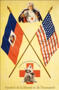 Røde Kors plakat "" Symboler for frihed og menneskelighed - Røde Kors, alle nationers moder"", sd. mellem 1914-1918. af French School