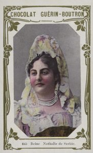 Dronning Nathalie af Serbien (farvet foto) af French School