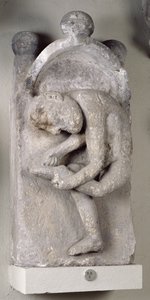 Relief, der forestiller en mand, der fjerner en torn fra sin fod af French School