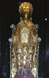 Relikviestatue af St. Foy, ca. 980 (guld, sølv, træ, ædel- og halvædelsten) (se også 121295 & 245222)