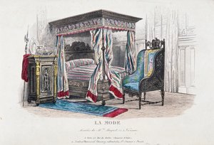 Interiør i renæssancestil revideret og fortolket i smagen af Napoleon III-æraen, gravering fra magasinet La Mode (Fashion), Frankrig af French School