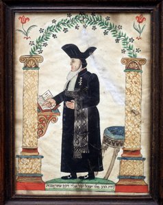 Repræsentation af en rabbiner (farve litho) af French School