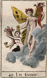Repræsentation af naturens geni. Fra "Mythology of Youth" af Pierre Blanchard 1803. af French School
