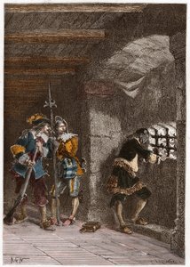 Repræsentation af jernmasken (død 1703) fængslet på øen Sainte Marguerite af French School