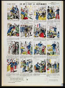 Republikansk propaganda til støtte for grundlæggelsen af den tredje republik, ca. 1881 (se også 162979 og 162980) af French School