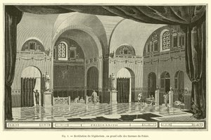 Restitution af frigidarium eller den store sal i paladsets termiske bade af French School